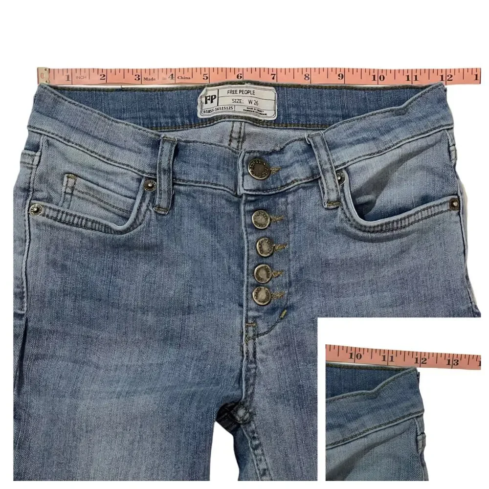 Free People Reagan Raw Hem Skinny Jeans - Blue - 26